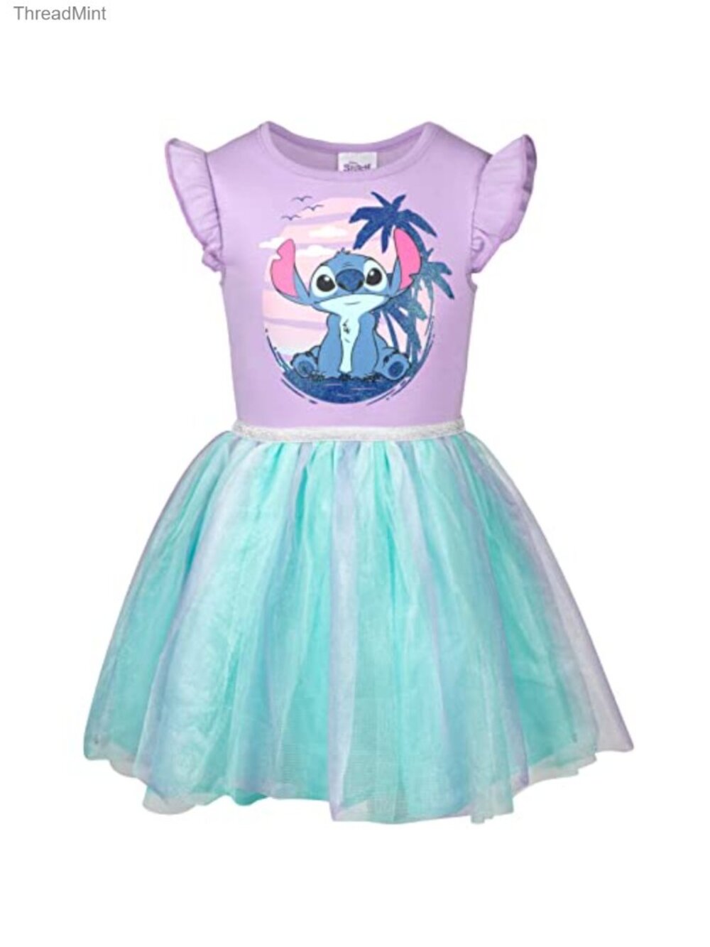Girls Tutu Dress Flutter Sleeve Disney Graphic Party Dress